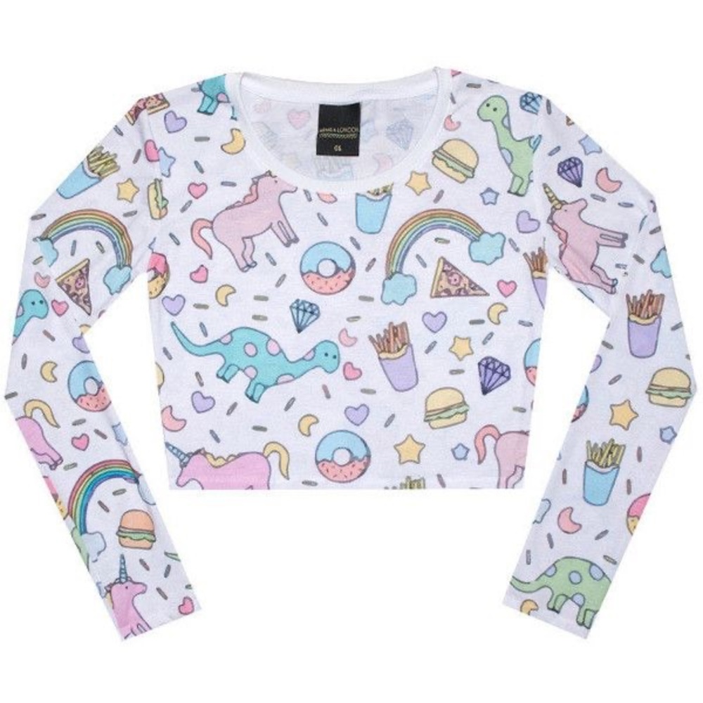 NEW Cute Kawaii Minga Long Sleeve Crop Top